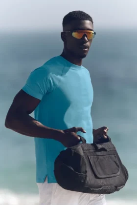 T-shirt à col rond et manches courtes Alo Vapor - Bleu Breeze