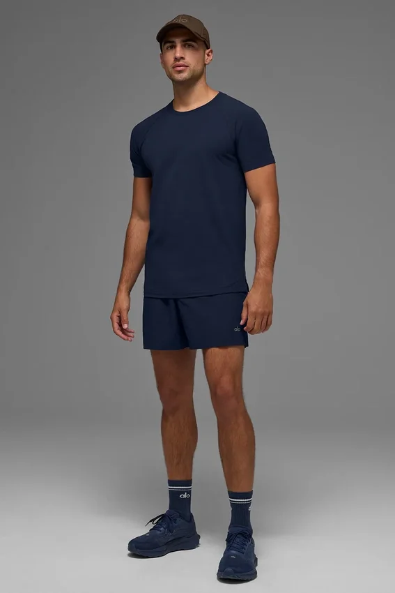 T-shirt à col rond et Manches courtes Alo Vapor - Bleu marine