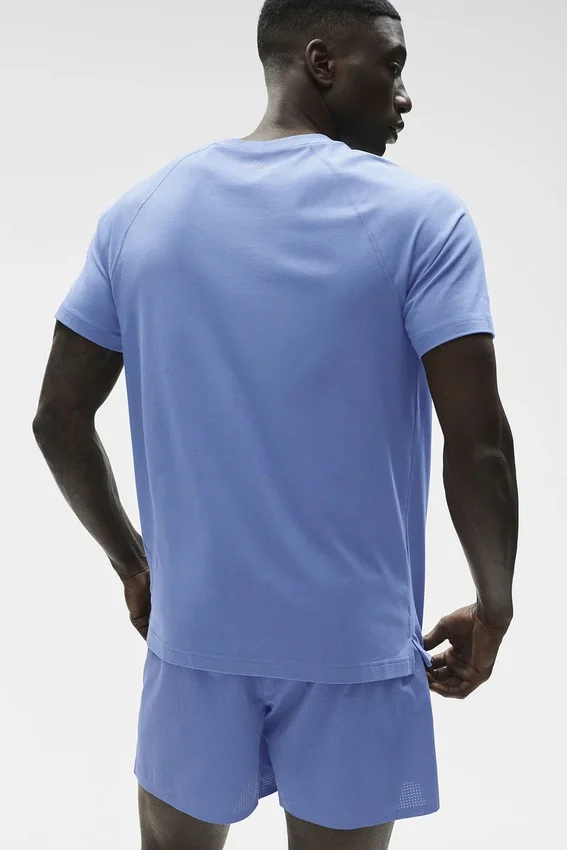 T-shirt à col rond et Manches courtes Alo Vapor - Bleu Provence