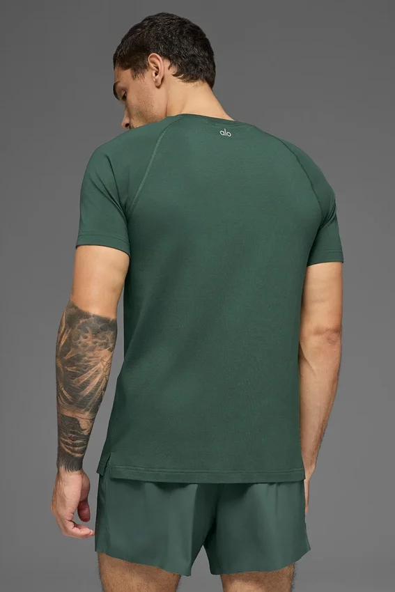T-shirt à col rond et manches courtes Alo Vapor - Vert trèfle