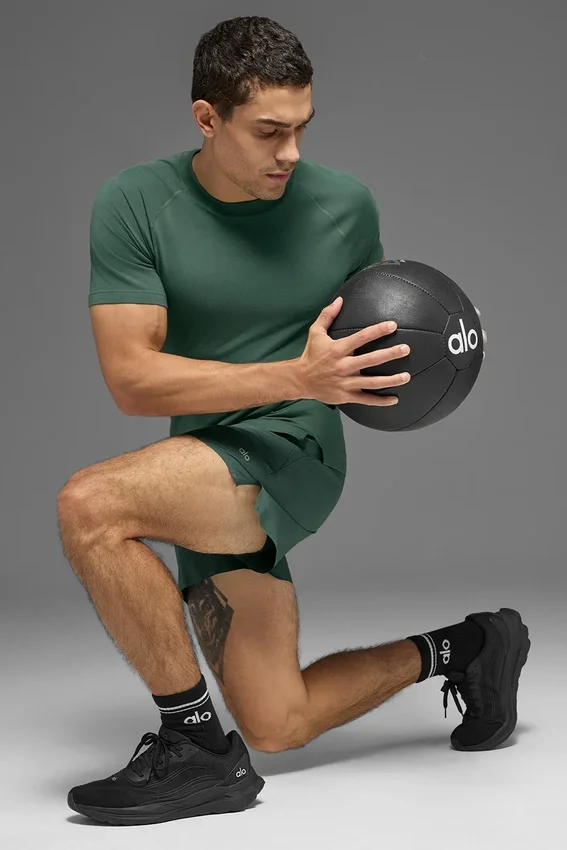 T-shirt à col rond et manches courtes Alo Vapor - Vert trèfle