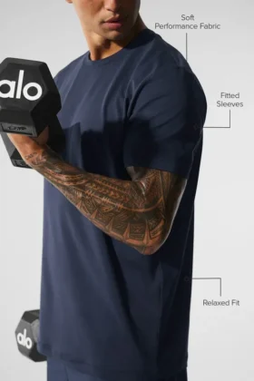 T-shirt à col rond et manches courtes Conquer Reform – Bleu marine