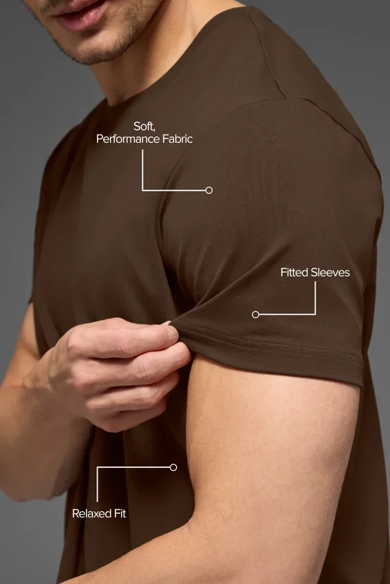 T-shirt à col rond et manches courtes Conquer Reform - Espresso