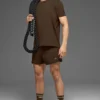 T-shirt à col rond et manches courtes Conquer Reform - Espresso
