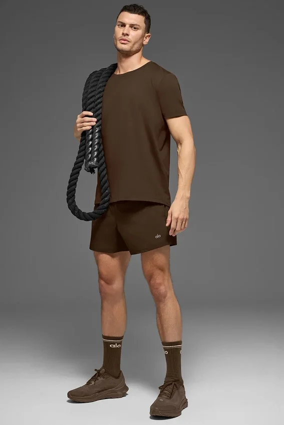 T-shirt à col rond et manches courtes Conquer Reform - Espresso