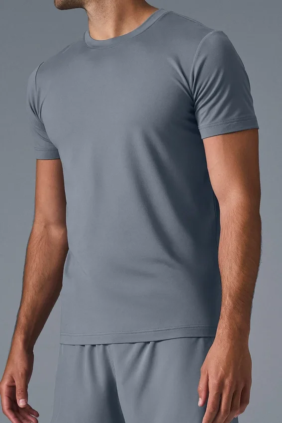 T-shirt à col rond et manches courtes Conquer Reform - Gris acier