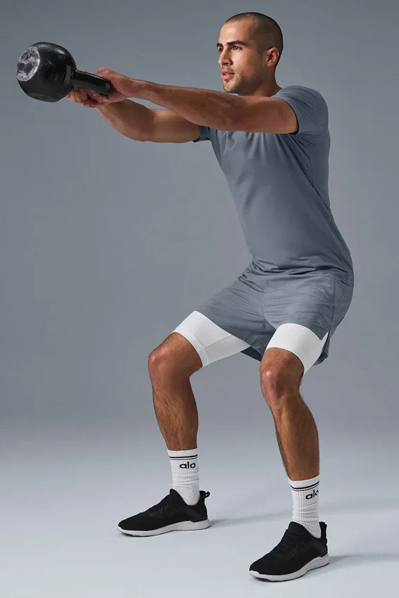 T-shirt à col rond et manches courtes Conquer Reform - Gris acier