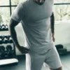 T-shirt à col rond et manches courtes Conquer Reform - Gris chiné athlétique