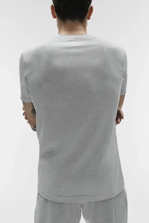 T-shirt à col rond et manches courtes Conquer Reform - Gris chiné athlétique