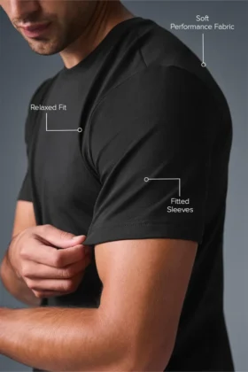 T-shirt à col rond et Manches courtes Conquer Reform – Noir