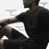 T-shirt à col rond et manches courtes en coton et cachemire « Ever Soft » - Noir