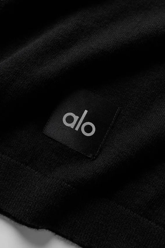 T-shirt à col rond et manches courtes en coton et cachemire « Ever Soft » - Noir