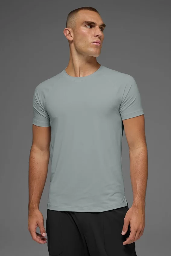 T-shirt à col rond et manches courtes Idol - Gris lunaire