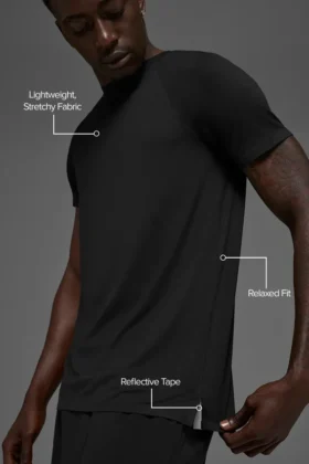 T-shirt à col rond et Manches courtes Idol – Noir