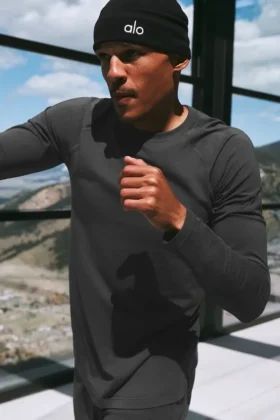 T-shirt à col rond et manches longues Alo Vapor - Anthracite