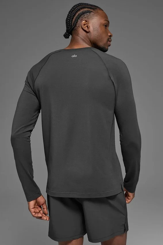 T-shirt à col rond et manches longues Alo Vapor - Anthracite