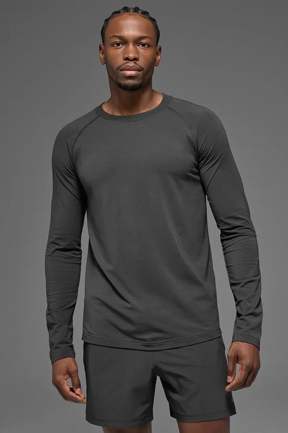 T-shirt à col rond et manches longues Alo Vapor - Anthracite