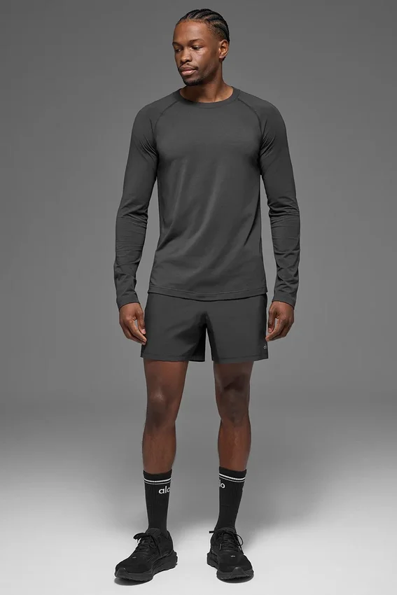 T-shirt à col rond et manches longues Alo Vapor - Anthracite
