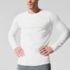 T-shirt à col rond et manches longues Alo Vapor - Blanc