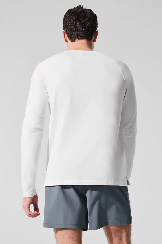 T-shirt à col rond et manches longues Alo Vapor - Blanc