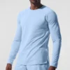 T-shirt à col rond et manches longues Alo Vapor - Bleu coquillage
