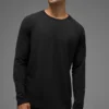 T-shirt à col rond et manches longues Alo Vapor - Noir