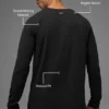 T-shirt à col rond et manches longues Alo Vapor - Noir
