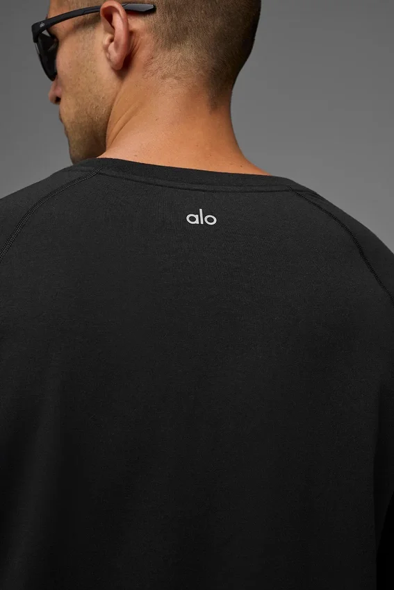 T-shirt à col rond et manches longues Alo Vapor - Noir