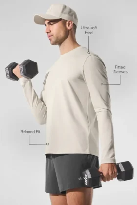 T-shirt à col rond et manches longues Conquer Reform – Beige