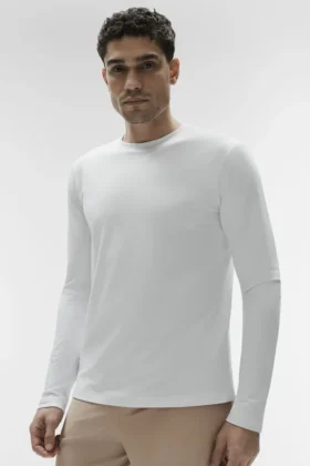 T-shirt à col rond et manches longues Conquer Reform - Blanc