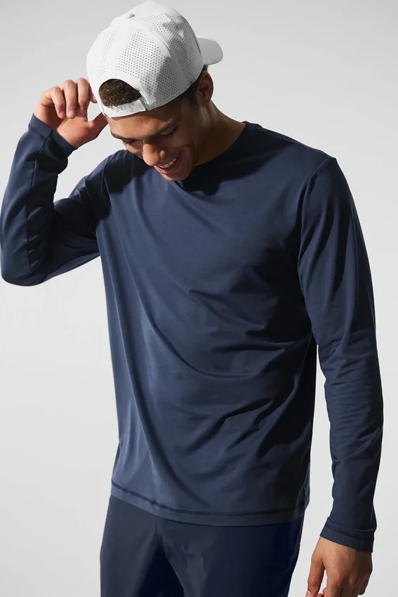 T-shirt à col rond et manches longues Conquer Reform - Bleu marine