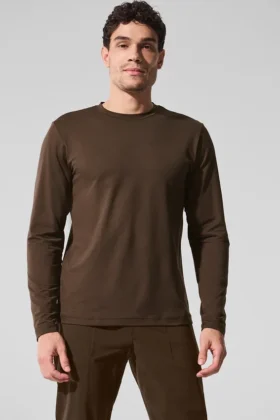 T-shirt à col rond et manches longues Conquer Reform - Espresso