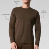 T-shirt à col rond et manches longues Conquer Reform - Espresso