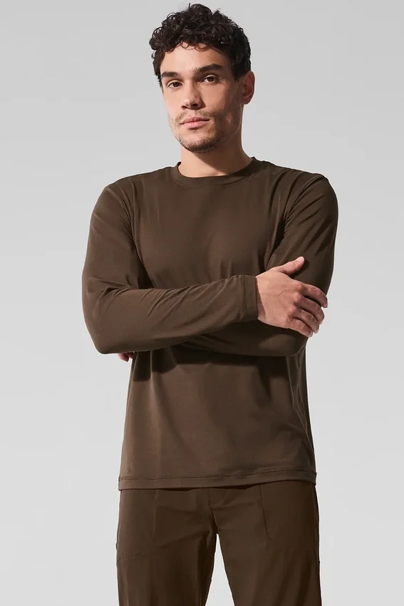 T-shirt à col rond et manches longues Conquer Reform - Espresso