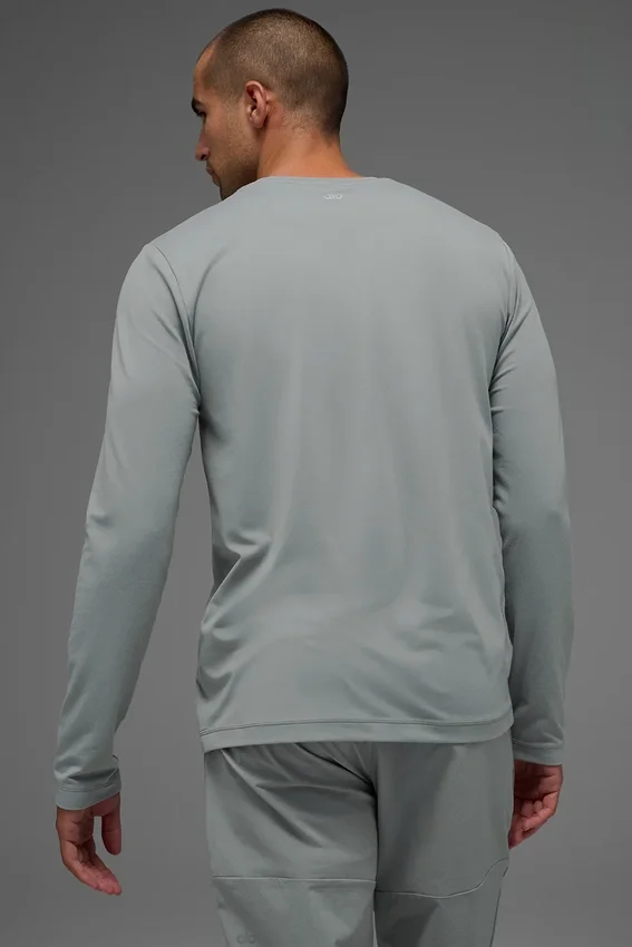 T-shirt à col rond et manches longues Conquer Reform - Gris lunaire