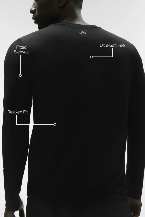 T-shirt à col rond et manches longues Conquer Reform - Noir