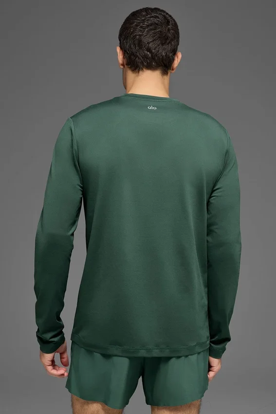 T-shirt à col rond et manches longues Conquer Reform – Vert trèfle