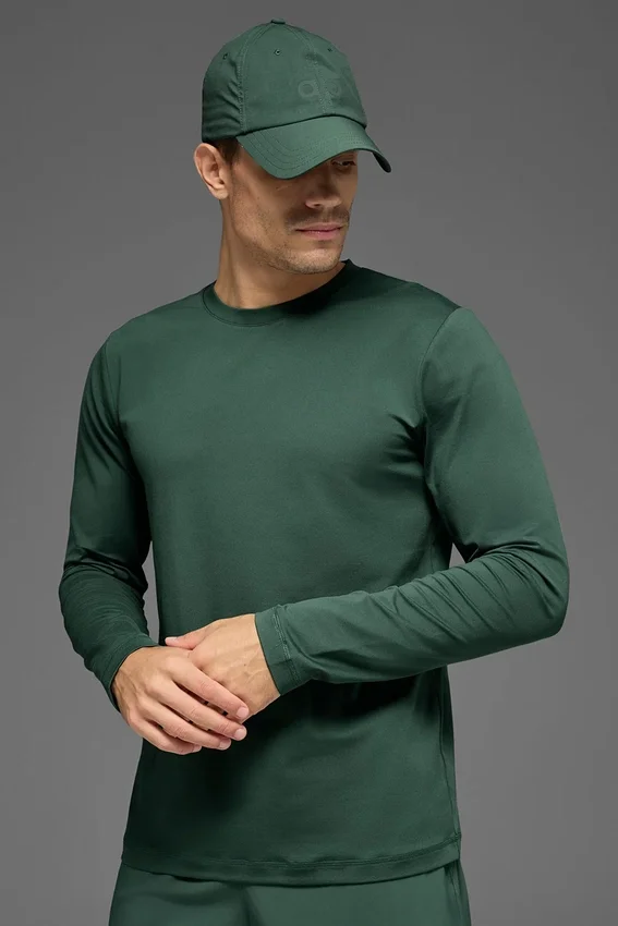 T-shirt à col rond et manches longues Conquer Reform – Vert trèfle