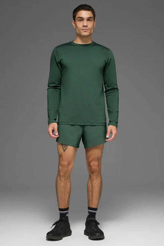 T-shirt à col rond et manches longues Conquer Reform – Vert trèfle