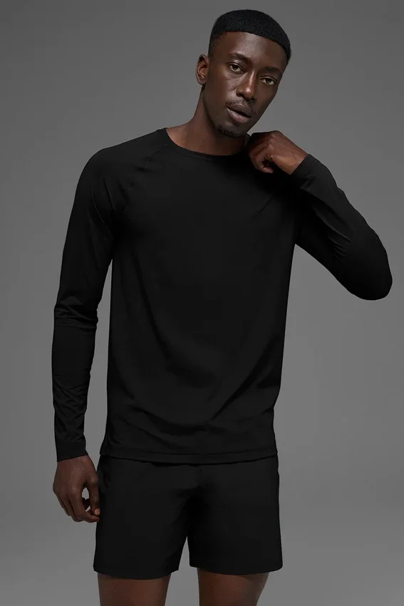 T-shirt à col rond et manches longues Idol - Noir