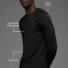 T-shirt à col rond et manches longues Idol - Noir
