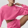 T-shirt court à col rond Accolade - Rose paradis