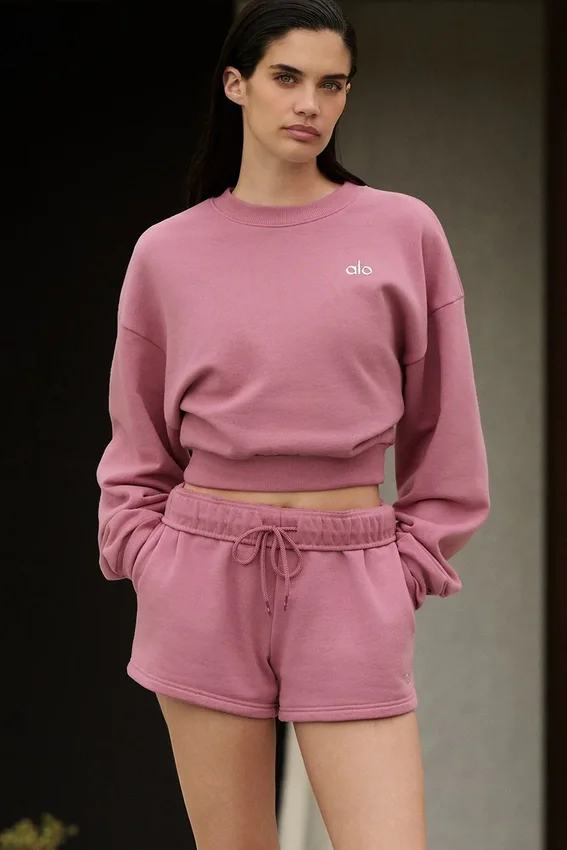 T-shirt court à col rond Accolade - Rose sauvage