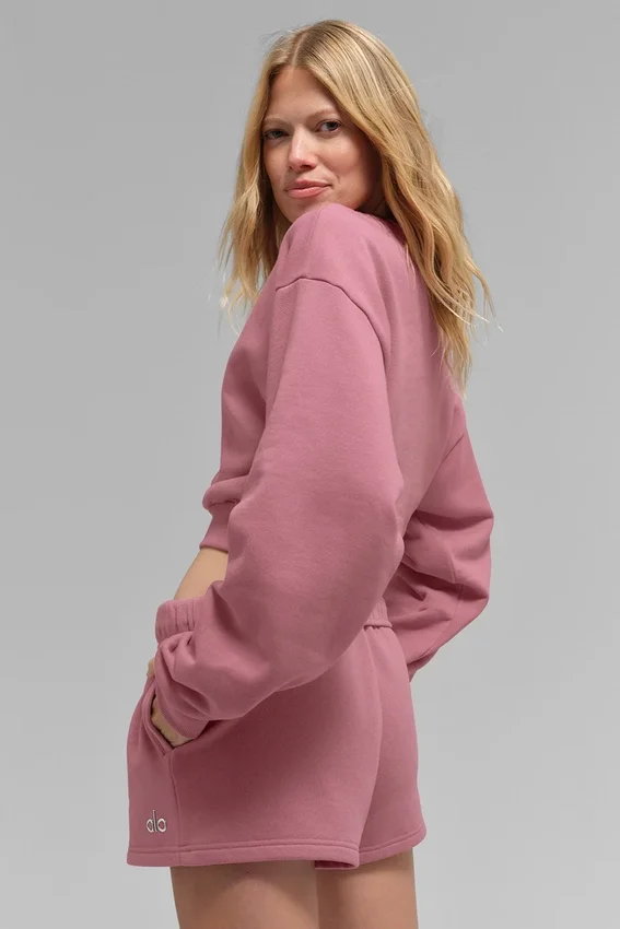 T-shirt court à col rond Accolade - Rose sauvage