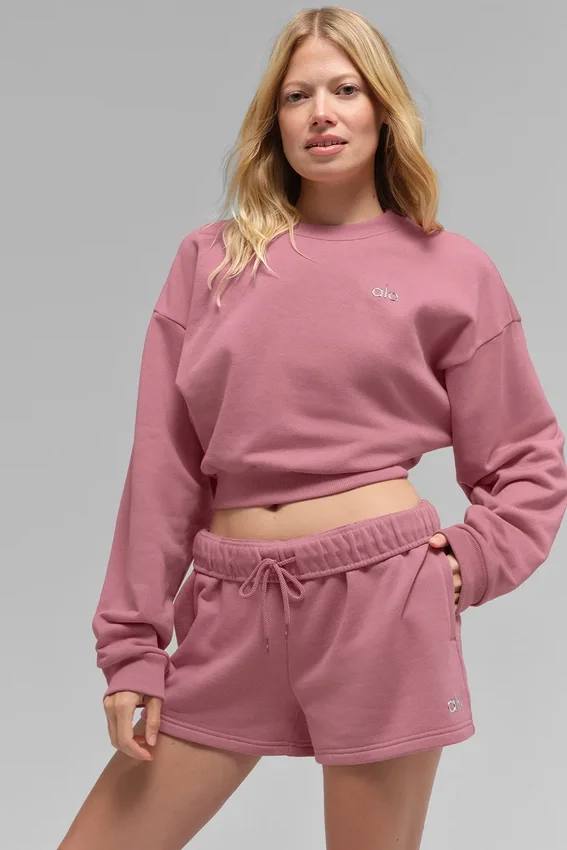 T-shirt court à col rond Accolade - Rose sauvage