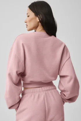 T-shirt court à col rond Accolade – Rose vintage