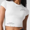 T-shirt court à manches courtes Alosoft Crop Finesse - Blanc