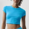 T-shirt court à manches courtes Alosoft Finesse - Bleu azur