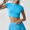 T-shirt court à manches courtes Alosoft Finesse - Bleu azur