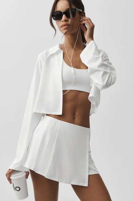T-shirt court à manches longues Unmatched - Blanc